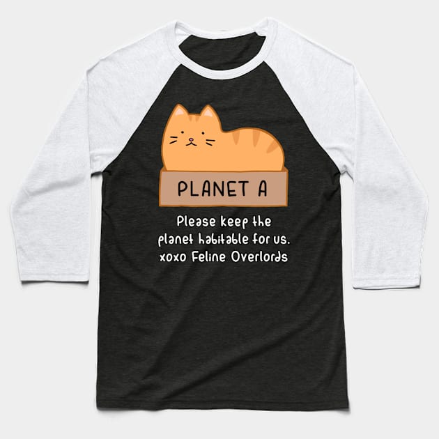 Orange Cat - Habitable Planet (Black) Baseball T-Shirt by ImperfectLife